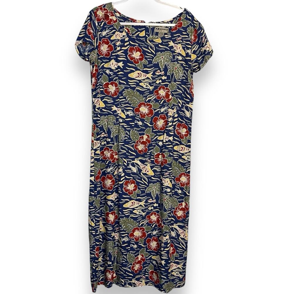 Sportif Maxi Dress Women's Large Multicolor Floral VTG Grandmacore Cottagecore
